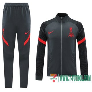 Chaquetas Futbol Liverpool Gris oscuro - Capacitación + Pantalon 2020 2021 J102