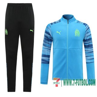 Chaquetas Futbol Olympique Marsiglia azul ciel + Pantalon 2020 2021 J109