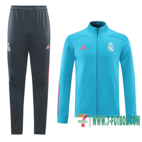 Chaquetas Futbol Real Madrid azul ciel - Capacitación + Pantalon 2020 2021 J120