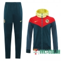 Chaquetas Futbol - Sudadera con capucha Club AmErica verde oscuro + Pantalon 2020 2021 J127