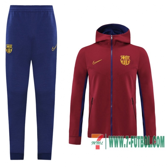 Chaquetas Futbol - Sudadera con capucha Barcelona Bordeaux + Pantalon 2020 2021 J131