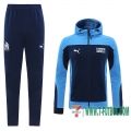Chaquetas Futbol - Sudadera con capucha Olympique Marsiglia azul oscuro + Pantalon 2020 2021 J141