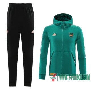 Chaquetas Futbol - Sudadera con capucha Arsenal verde - Straps + Pantalon 2020 2021 J144