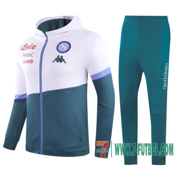 Chaquetas Futbol SSC Napoli blanco verde + Pantalon 2020 2021 J163