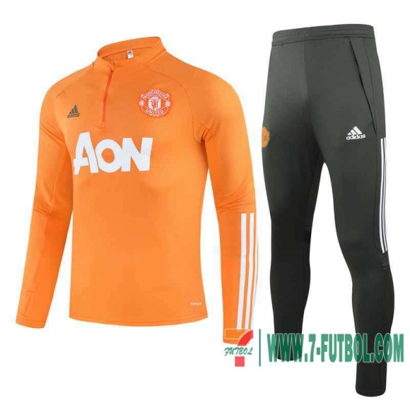 Chaquetas Futbol Manchester United naranja + Pantalon 2020 2021 J168