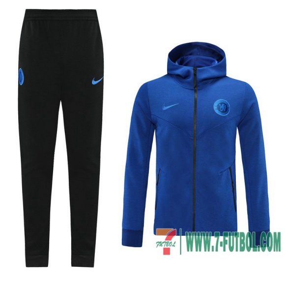 Chaquetas Futbol - Sudadera con capucha Chelsea azul brillant + Pantalon 2020 2021 J172