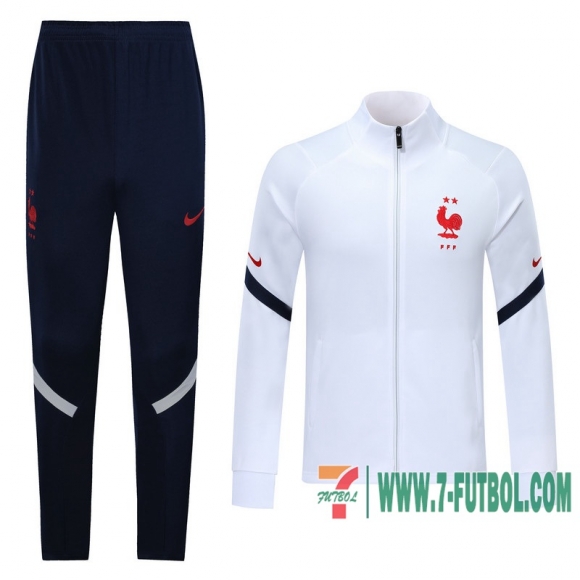 Chaquetas Futbol Francia blanco - Capacitación + Pantalon 2020 2021 J20