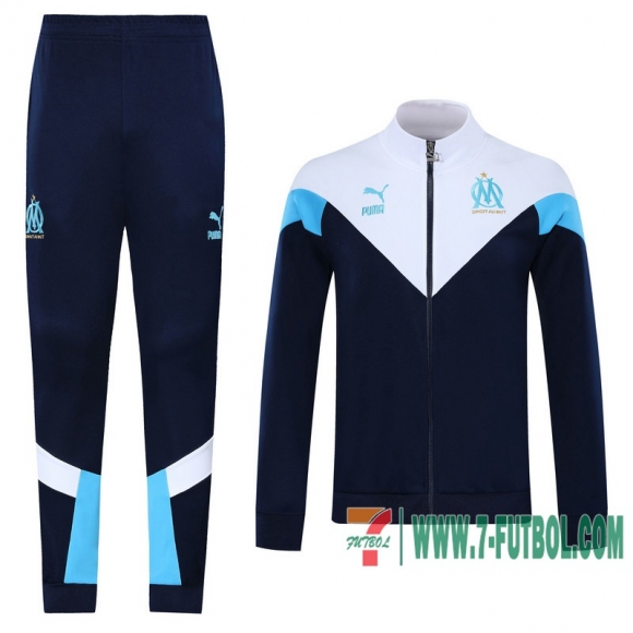 Chaquetas Futbol Olympique Marsiglia negro blanco - Estilo clásico + Pantalon 2020 2021 J22