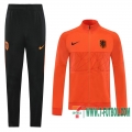 Chaquetas Futbol Países Bajos naranja - Versión del jugador + Pantalon 2020 2021 J27