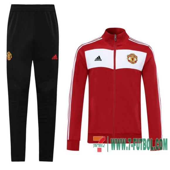 Chaquetas Futbol Manchester United roja blanco - Clásico retro + Pantalon 2020 2021 J31