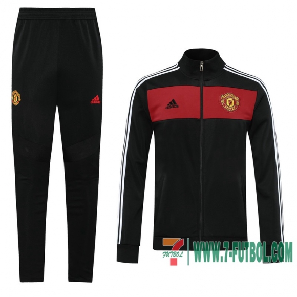 Chaquetas Futbol Manchester United negro roja - Clásico retro + Pantalon 2020 2021 J32 Chaquetas Futbol Manchester United negro roja - Clásico retro + Pantalon 2020 2021 J32