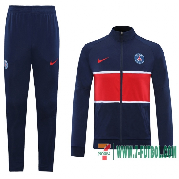 Chaquetas Futbol PSG azul oscuro/roja - Versión del jugador + Pantalon 2020 2021 J36