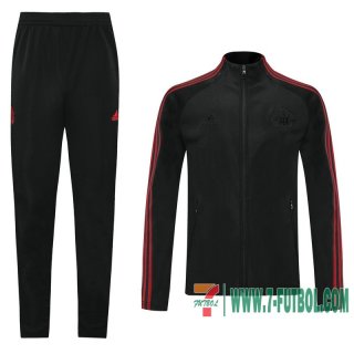 Chaquetas Futbol Manchester United negro - Straps + Pantalon 2020 2021 J38