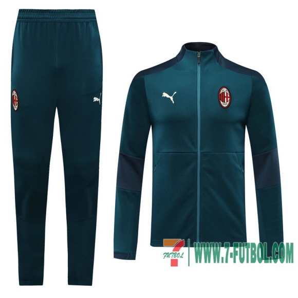 Chaquetas Futbol AC Milan verde oscuro - Capacitación + Pantalon 2020 2021 J66