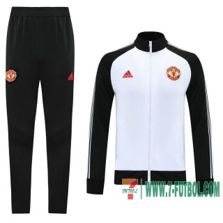 Chaquetas Futbol Manchester United blanco - Straps + Pantalon 2020 2021 J95