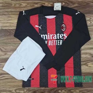 Camiseta futbol AC Milan Primera Manga Larga 2020 2021