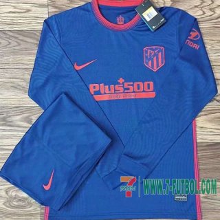 Camiseta futbol Atletico Madrid Segunda Manga Larga 2020 2021