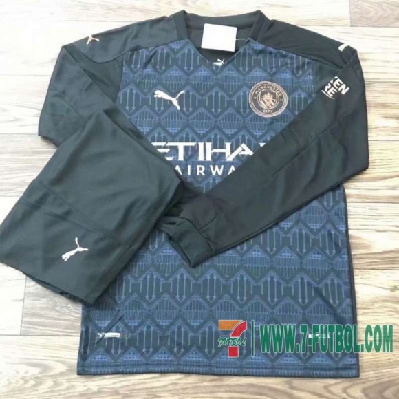 Camiseta futbol Manchester City Segunda Manga Larga 2020 2021