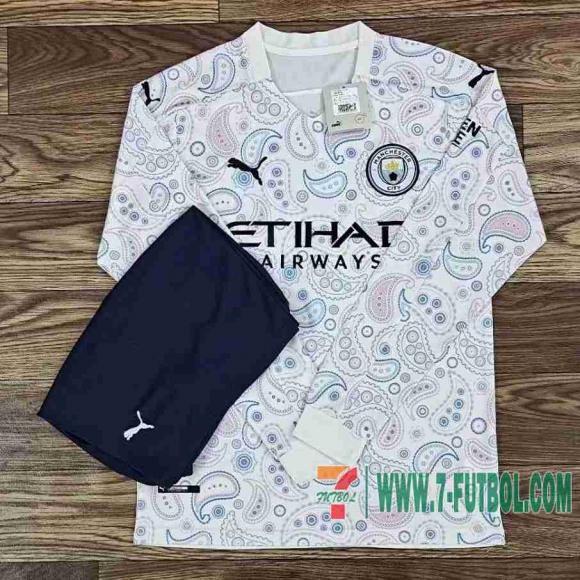 Camiseta futbol Manchester City Tercera Manga Larga 2020 2021