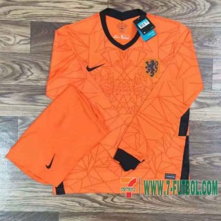 Camiseta futbol Países Bajos Primera Manga Larga 2020 2021