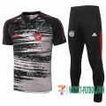 Polo Futbol Bayern Munich Gris-negro + Pantalon 2020 2021 P181