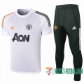 Polo Futbol Manchester United blanco + Pantalon 2020 2021 P185