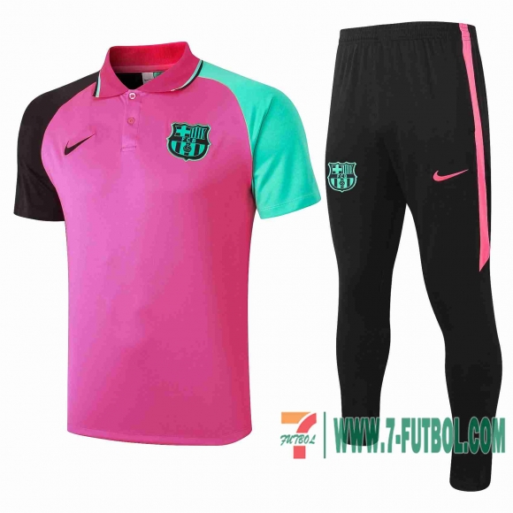 Polo Futbol Barcelona Púrpura - (Mangas de dos tonos) + Pantalon 2020 2021 P191