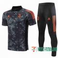 Polo Futbol Juventus Gris-negro - Straps + Pantalon 2020 2021 P196
