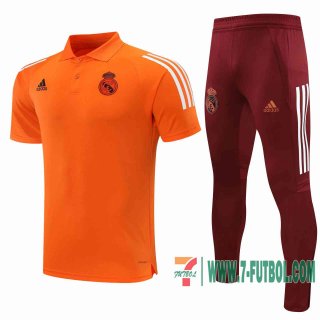 Polo Futbol Real Madrid naranja - Straps + Pantalon 2020 2021 P197