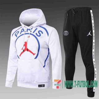 Sudadera de entrenamiento PSG blanco + Pantalon 2020 2021 S04