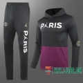 Sudadera de entrenamiento PSG negro/violet + Pantalon 2020 2021 S09