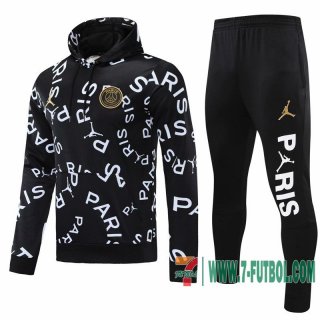 Sudadera de entrenamiento PSG negro + Pantalon 2020 2021 S76