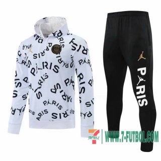 Sudadera de entrenamiento PSG blanco + Pantalon 2020 2021 S77