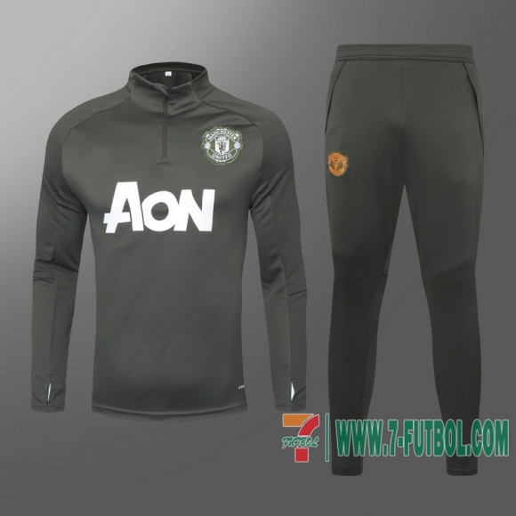 Chandal Futbol Manchester United Gris verde + Pantalon 2020 2021 T10