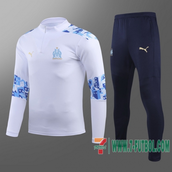 Chandal Futbol Olympique Marsiglia blanco + Pantalon 2020 2021 T36