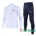Chandal Futbol Niño Manchester City blanco + Pantalon 2020 2021 TK03