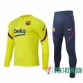Chandal Futbol Niño Barcelona amarillo + Pantalon 2020 2021 TK05