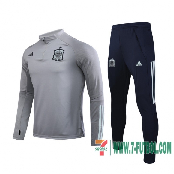 Chandal Futbol Niño Espana Gris claro + Pantalon 2020 2021 TK11