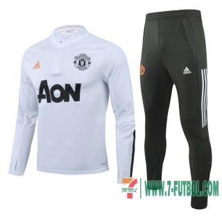 Chandal Futbol Niño Manchester United blanco + Pantalon 2020 2021 TK45