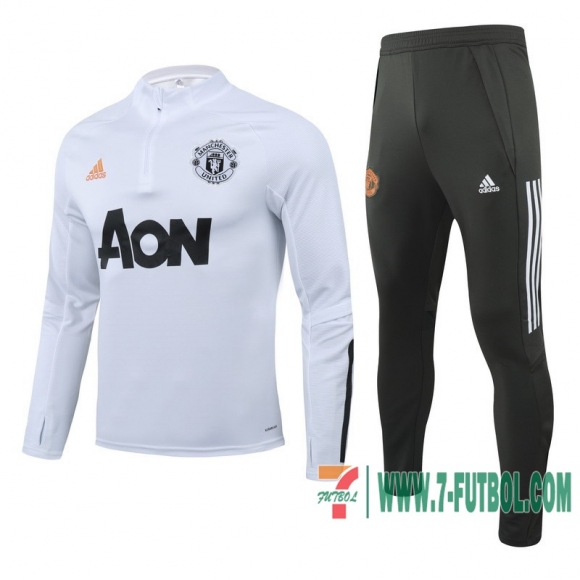 Chandal Futbol Niño Manchester United blanco + Pantalon 2020 2021 TK45