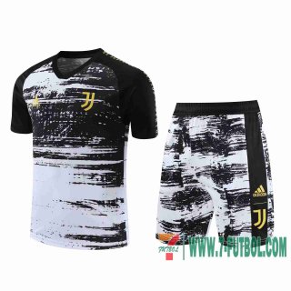 Chandal Futbol T-shirt Juventus blanco negro 2020 2021 TT110