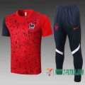 Chandal Futbol T-shirt Francia rojas/negroes 2020 2021 TT22