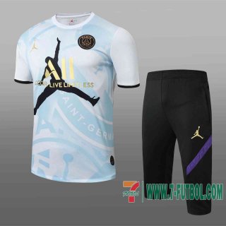 Chandal Futbol T-shirt PSG Jordan blanco azul 2020 2021 TT37