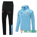 chaqueta cazadora Manchester City azul ciel + Pantalon 2020 2021 W35
