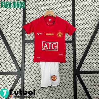 Retro Camiseta Futbol Manchester United Primera Ninos 07 08