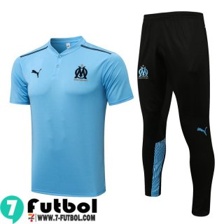 Polo Futbol Marsella azul Hombre 2021 2022 PL252