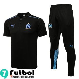 Polo Futbol Marsella negro Hombre 2021 2022 PL256