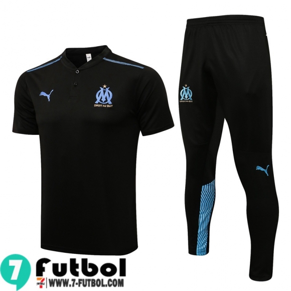 Polo Futbol Marsella negro Hombre 2021 2022 PL256