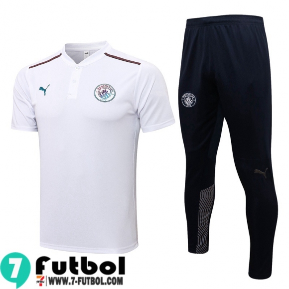 Polo Futbol Manchester City blanca Hombre 2021 2022 PL258