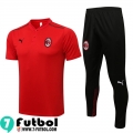 Polo Futbol AC Milan Rojo Hombre 2021 2022 PL259